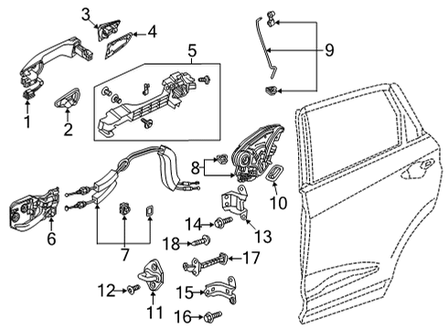 2022 Acura TLX Lock & Hardware Diagram 2