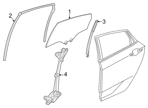 2023 Acura Integra Glass - Rear Door Diagram