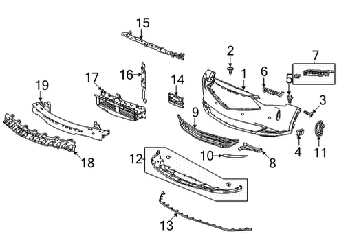2024 Acura MDX Bumper & Components - Front Diagram 1