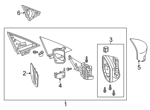 2022 Acura ILX Outside Mirrors Diagram