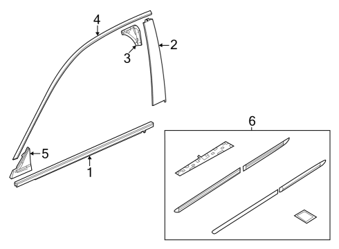 2024 Acura Integra Exterior Trim - Front Door Diagram