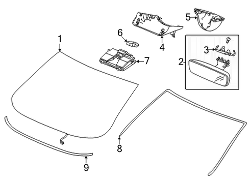 2023 Acura TLX Glass, Reveal Moldings Diagram