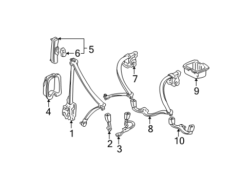 Right Front Seat Belt Buckle Set (Graphite Black) Diagram for 04813-S0K-A01ZB