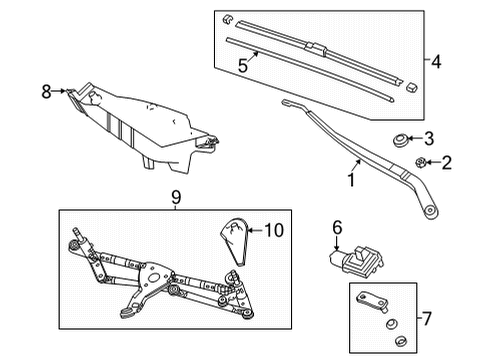 2022 Acura TLX Wiper Components Diagram