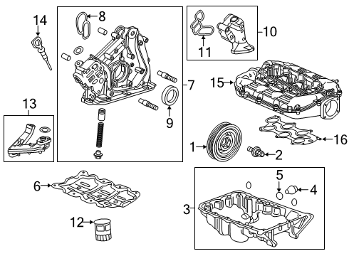 Oil Pan Diagram for 11200-5J6-A01