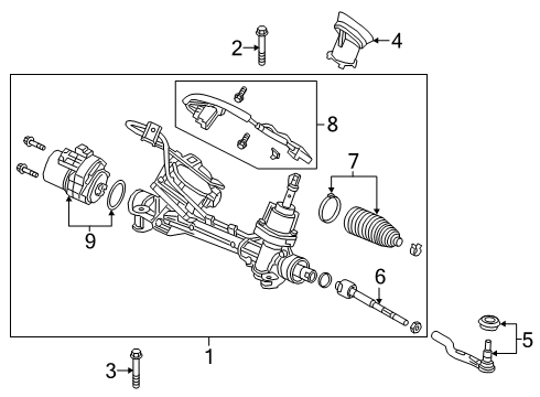 2022 Acura RDX Steering Column & Wheel, Steering Gear & Linkage Diagram 2