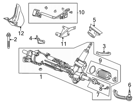 2023 Acura TLX Steering Column & Wheel, Steering Gear & Linkage Diagram 2