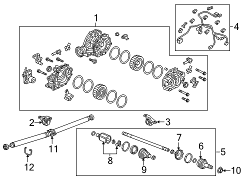 2022 Acura RDX Axle & Differential - Rear Diagram