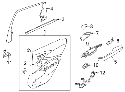 2022 Acura RDX Latch Assembly , Right Rear Diagram for 72610-TJB-A11