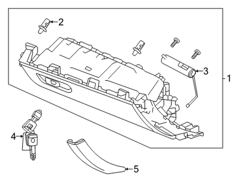 2021 Acura TLX G-Box Assembly Nh900L Diagram for 77501-TGV-A06ZB