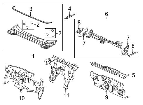 2022 Acura RDX Cowl Diagram