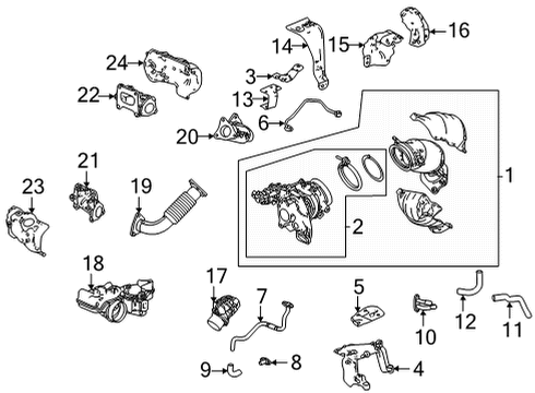 2021 Acura TLX Gasket, Exhaust Chamber Diagram for 18114-6S9-A01