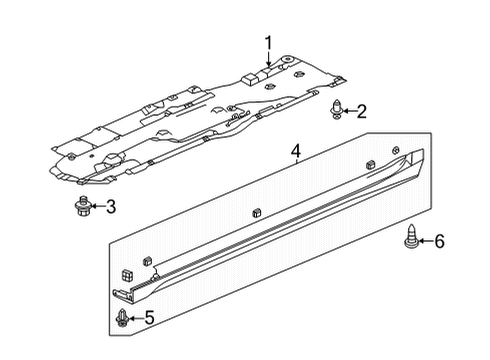 2022 Acura TLX Exterior Trim - Pillars Diagram