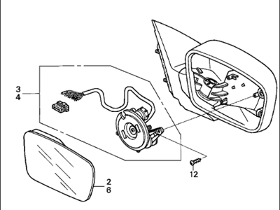 Acura 76200-SEP-A03ZK Mirror Assembly (Royal Blue Pearl)