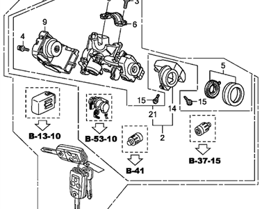 06350-SEP-A20 Acura Key Cylinder Set Illustration 1 of 1