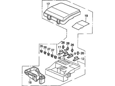 1997 Acura TL Fuse Box - 38250-SZ5-A11