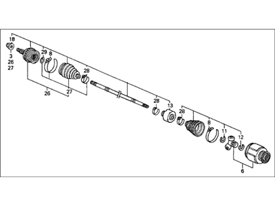 Acura 44010-SW5-950 Passenger Side Driveshaft Set