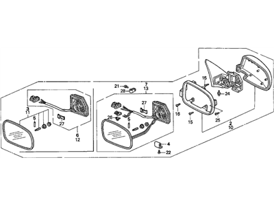 Acura 76251-SW5-J21ZL Driver Side Housing (Cayman White Pearl)