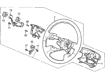 Acura 78510-SW5-A82ZB Steering Wheel Assembly (Medium Taupe) (Leather)