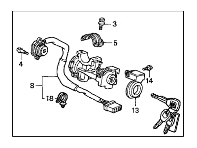 2004 Acura MDX Ignition Lock Assembly - 35100-S3V-A05NI