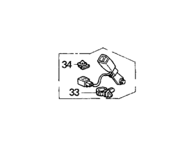 Acura 04864-S3V-A03ZH Outer Set, Passenger Side Center Seat Belt (Saddle)