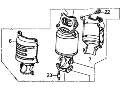 Acura 18280-R9P-A10 Front Primary Catalytic Converter