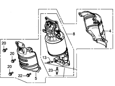 Acura 18180-R9S-A10 Front Primary Catalytic Converter