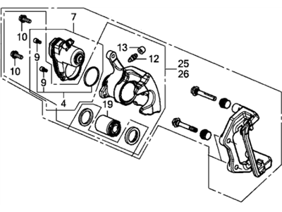 2014 Acura RLX Brake Caliper - 43019-TY2-A05