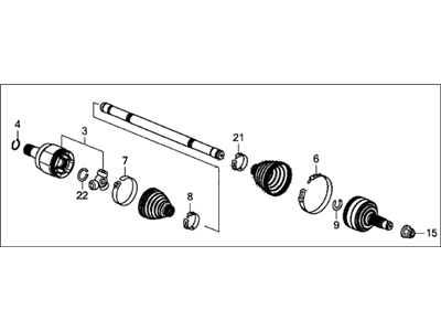 Acura 44306-TY2-A11 Left Drive Shaft Assembly