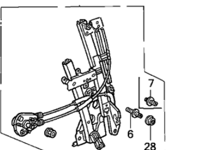 1992 Acura Integra Window Regulator - 72750-SK8-024