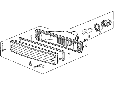 Acura 33350-SK7-A03 Left Front Turn Signal Light Assembly