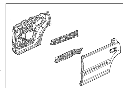 Acura 67960-SK8-003ZZ Hinge, Left Rear Door (Lower)