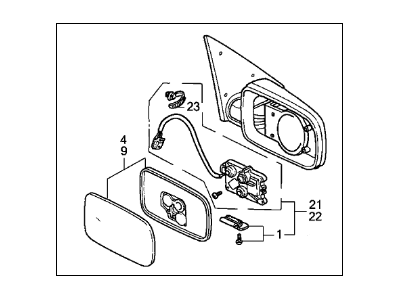 Acura 76200-SK8-A21 Passenger Side Door Mirror Assembly (R.C.)