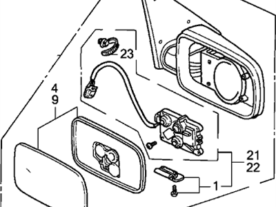 Acura 76250-SK8-A21 Driver Side Door Mirror Assembly (R.C.)