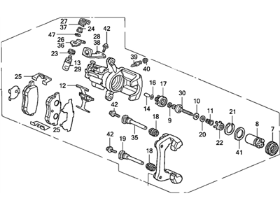 Acura 43210-SK7-033 Right Rear Caliper Assembly (7Clp-13S) (Nissin)