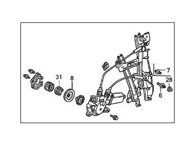 1991 Acura Integra Window Regulator - 72710-SK8-J04