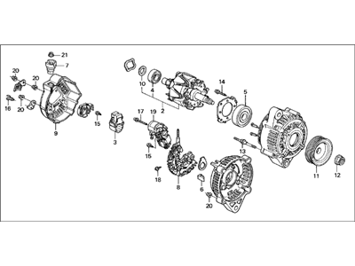 Acura 31100-P72-013 Alternator Assembly (Cjs44) (Denso)
