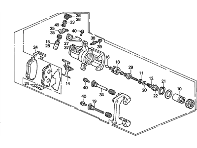 Acura 43230-ST7-003 Left Rear Caliper Assembly