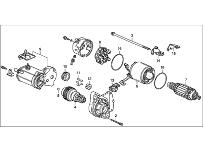 Acura 31200-P75-901 Starter Motor Assembly (Dxdiw) (Denso)