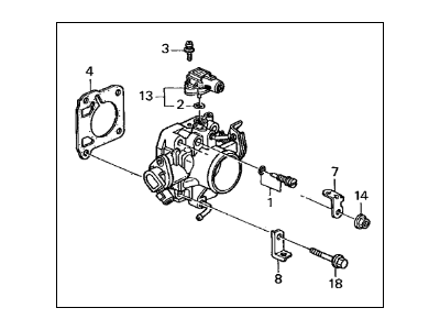 Acura 16400-P75-A01 Throttle Body Assembly (Gf97D)