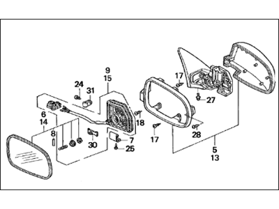 Acura 76200-ST8-A23ZJ Passenger Side Door Mirror Assembly (Arbere Taupe Metallic) (R.C.)