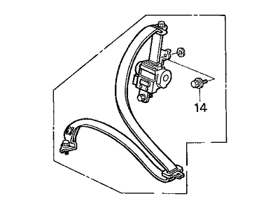 Acura 04828-ST8-A05ZB Left Rear Seat Belt Outer Set (Medium Taupe)