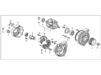 2000 Acura TL Alternator - 31100-P8E-A21