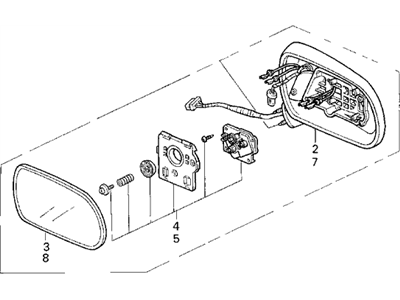 Acura 76250-SP1-A03ZQ Driver Side Door Mirror Assembly (Seattle Silver Metallic) (Heated)