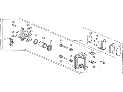 Acura 43230-SP0-003 Left Rear Caliper Assembly (Nissin)