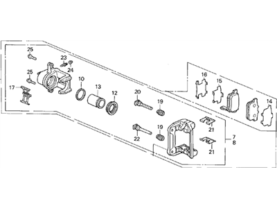 Acura 43210-SP0-003 Right Rear Caliper Assembly (Nissin)