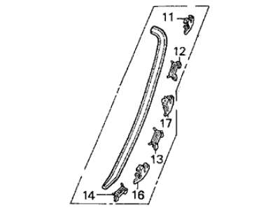 Acura 73160-SP1-003 Molding Assembly, Left Front Windshield Side