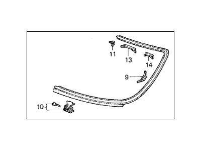 Acura 73250-SP1-003 Molding Assembly, Right Rear Windshield