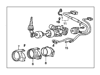 1995 Acura Legend Ignition Lock Assembly - 35100-SP0-A21