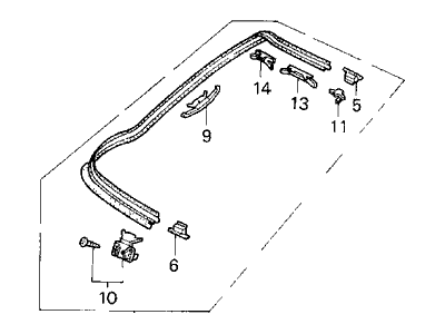 Acura 73260-SP1-003 Molding Assembly, Left Rear Windshield